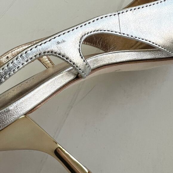 REFORMATION Noreen Slingback Pump Women’s SIZE 9 Gold Silver - Picture 12 of 13